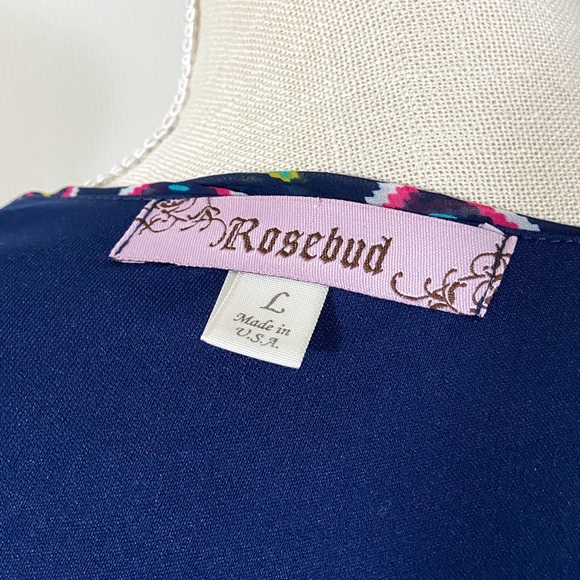 Rosebud Navy Aztec Print Dress Adjustable Straps - Picture 6 of 8